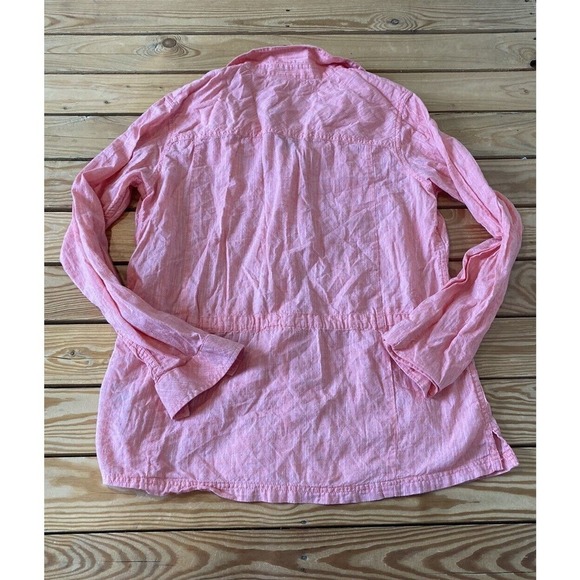 Columbia Button Up Cinch Waist Shirt Size XL Women’s Pink - Picture 2 of 7
